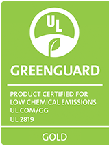 GREENGUARD PRODUCT CERTIFIED FOR LOW CHEMICAL EMISSIONS UL.COM/GG UL 2819 GOLD