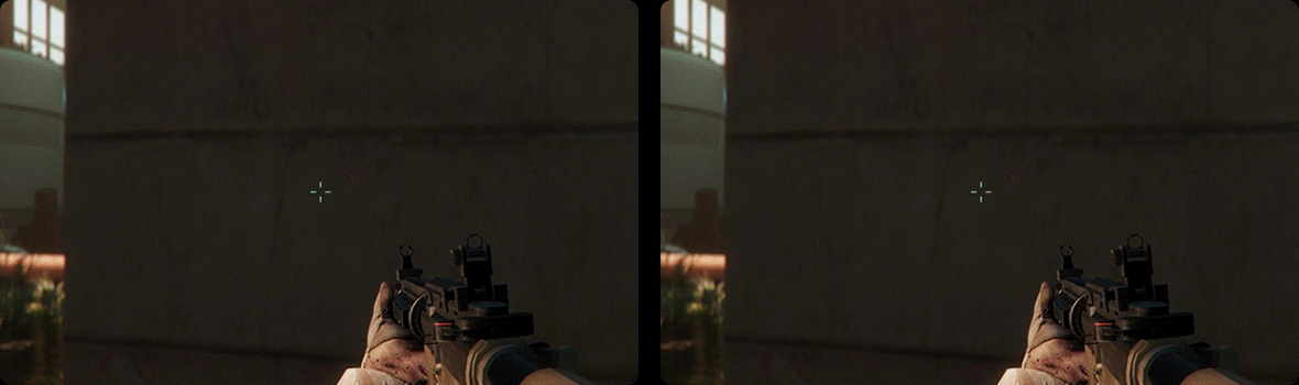 Comparing the same game scene to two screens at 240Hz and 120Hz, It shows that the picture quality of the Samsung OLED 240Hz monitor is better.